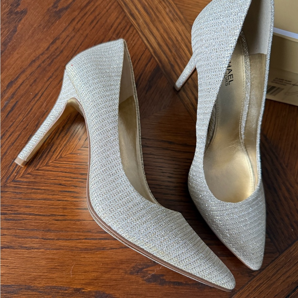 Michael Kors Gold Glitter Pumps - Picture 2 of 5